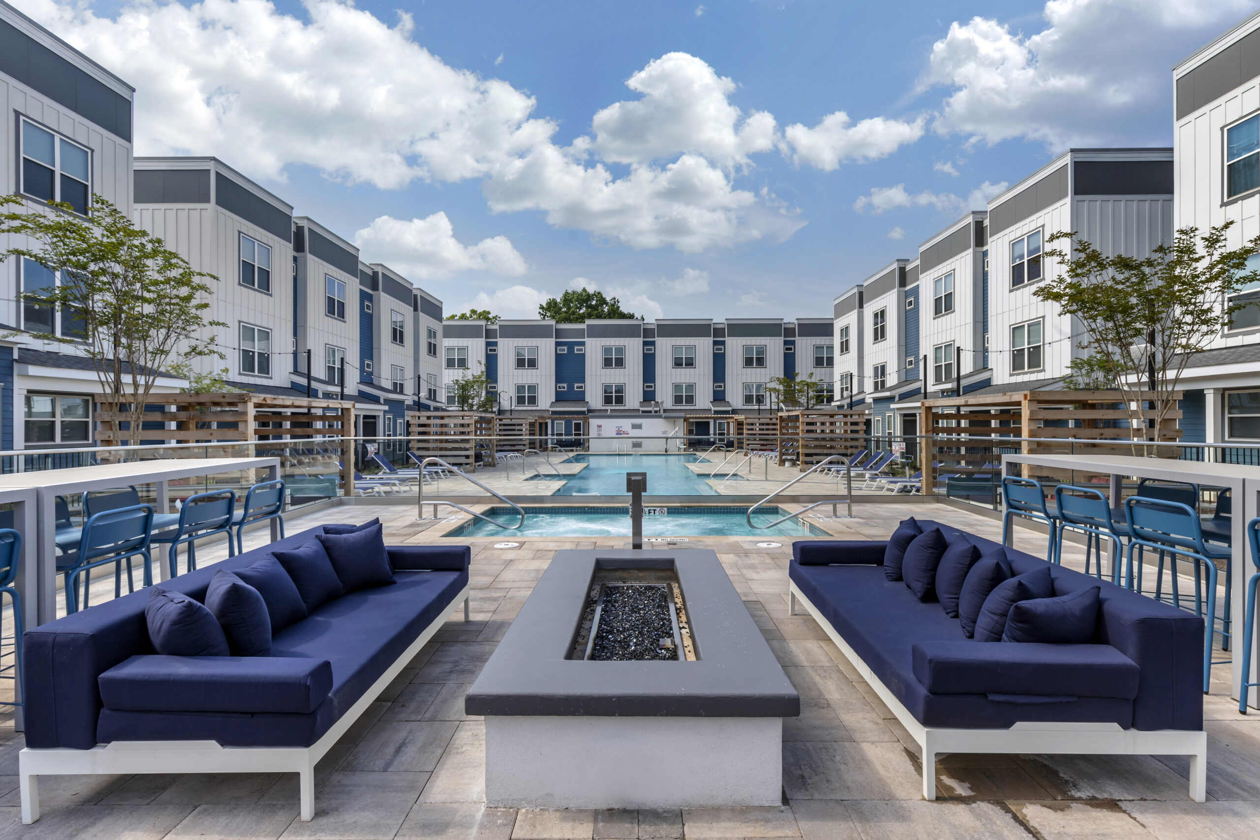 Fire Feature And Pool off campus housing ncsu
